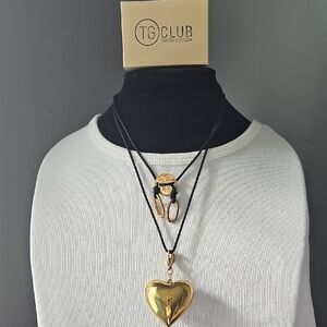 Gold Heart Pendant Necklace